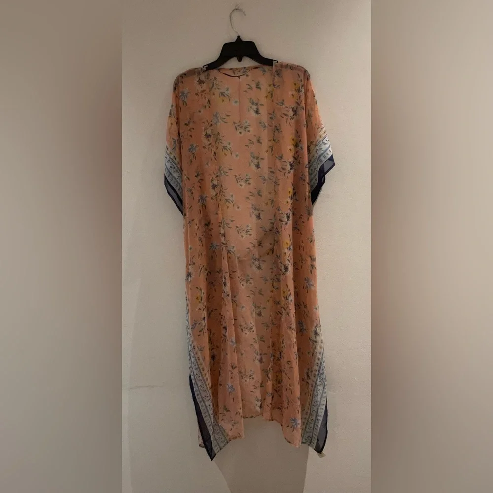 Lucky Brand Floral Border Tie Kimono - Picture 6 of 8